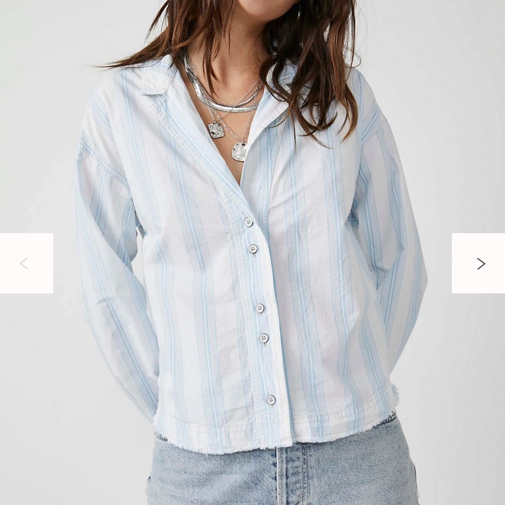Free People Kelia Stripe Trapeze Shirt XS